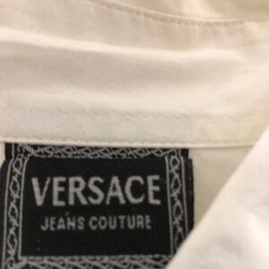 Versace White Shirt with Black Logo Patch